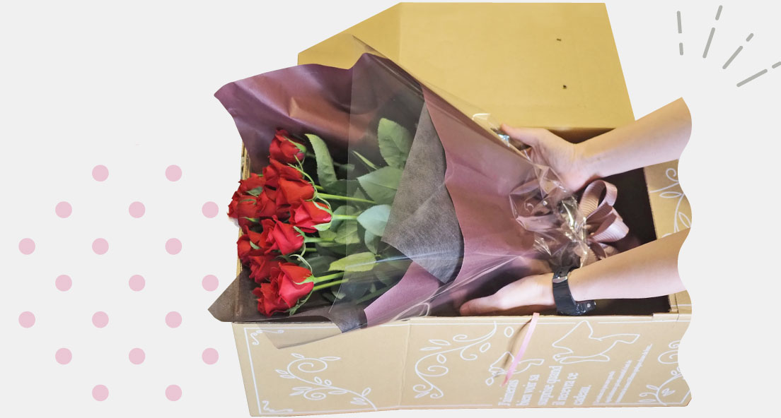 花束ごと送る専用ボックスについて - 花、つむぐ工房 プリザーブド ...